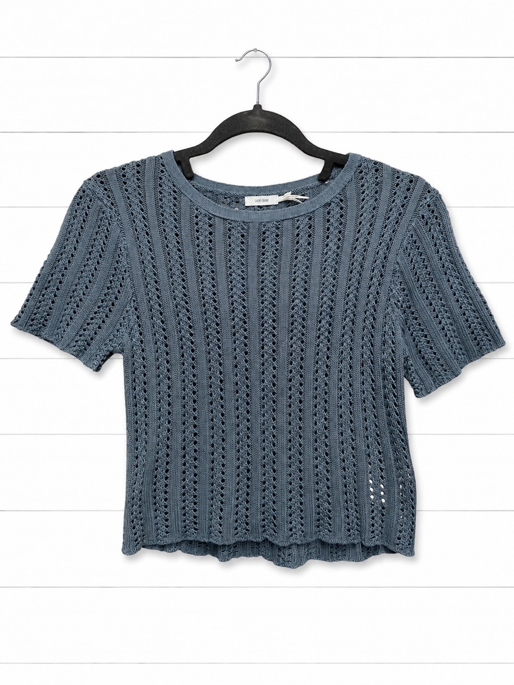 Kimchi Blue Blue Pointelle Short Sleeve Knit Tee